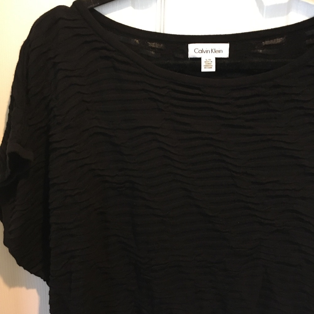 Calvin Klein Ripple Mesh Knit Top - Picture 2 of 8